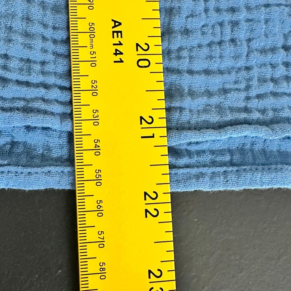 THE SHIRT BY ROCHELLE BEHRENS The Logan Shirt Blue Gauze Size M - Picture 10 of 13